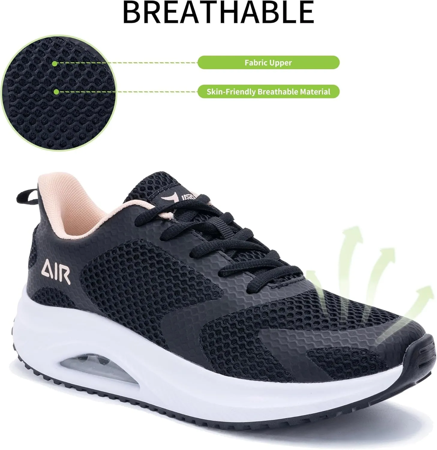 Quseek Womens Plantar Fasciitis Walking Shoes Orthotic Tennis Sneakers Comfortable Non-Slip Breathable Orthotic Shoe for Foot Heel Pain Relief Size US 6-11