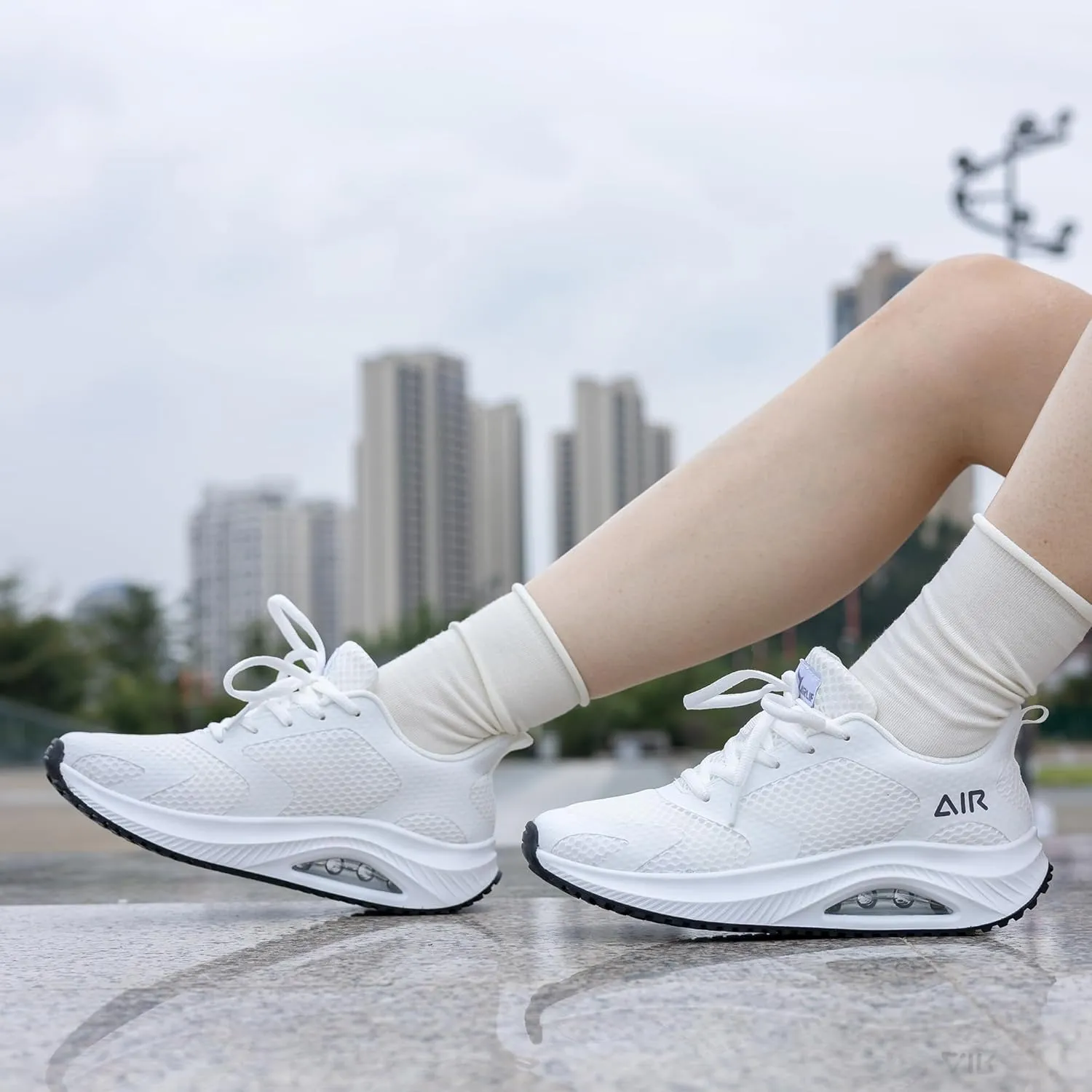Quseek Womens Plantar Fasciitis Walking Shoes Orthotic Tennis Sneakers Comfortable Non-Slip Breathable Orthotic Shoe for Foot Heel Pain Relief Size US 6-11