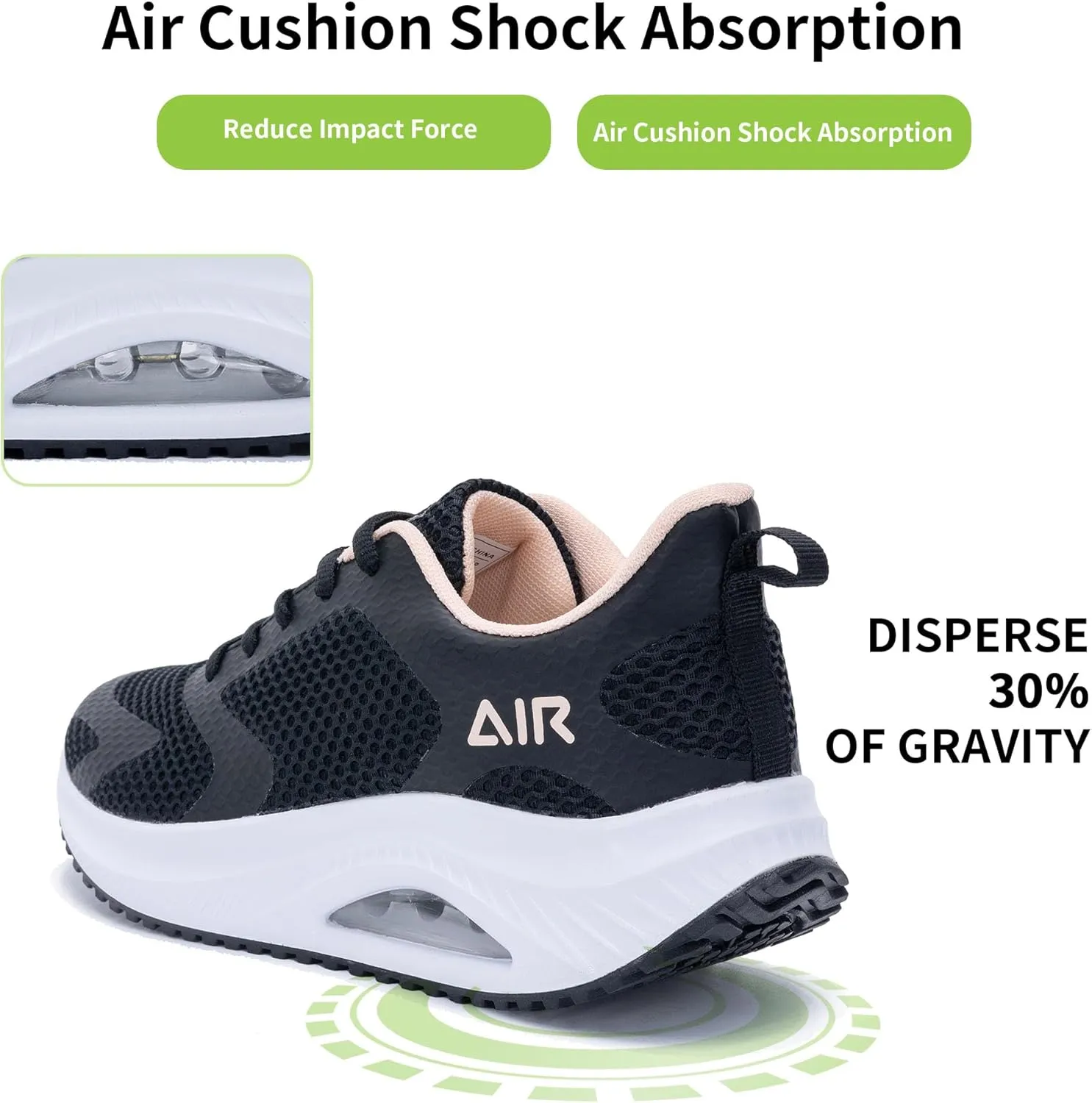 Quseek Womens Plantar Fasciitis Walking Shoes Orthotic Tennis Sneakers Comfortable Non-Slip Breathable Orthotic Shoe for Foot Heel Pain Relief Size US 6-11