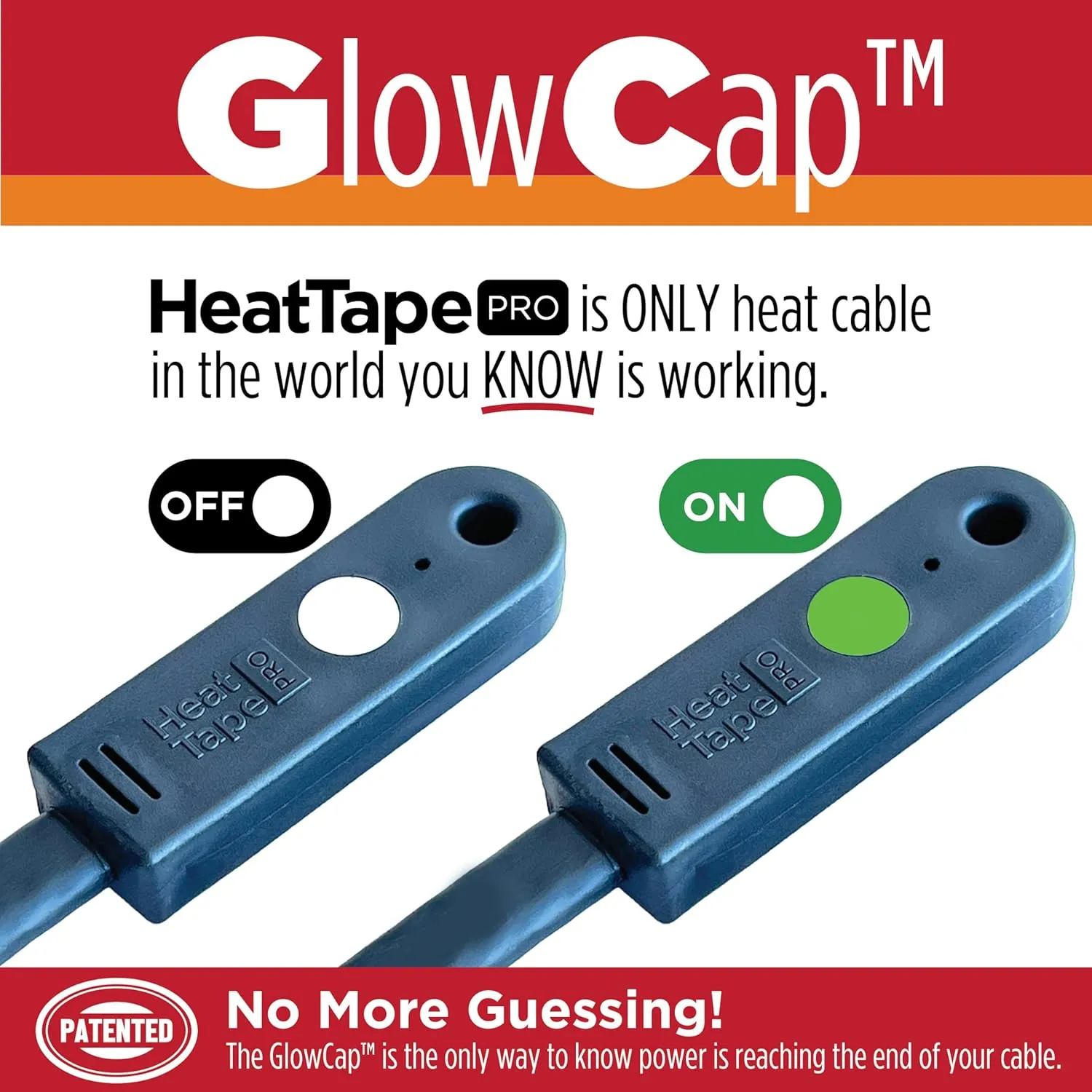 RADIANT SOLUTIONS HeatTapePro - Intelligent Commercial Grade Self-Regulating Heat Cable with GlowCap™ - 10 YR warranty - Ice Dam & Pipe Freeze Protection - 150 ft cable   10 Ft Cord, 120V, 6 watts/Ft