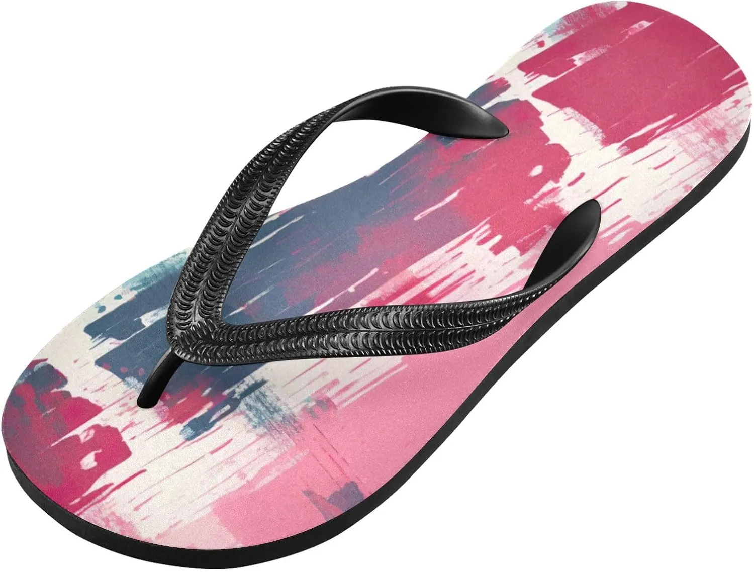 Rainbow Stripe Flip Flop Beach Summer Casual Sandal for Women & Men Shower Shoes XS