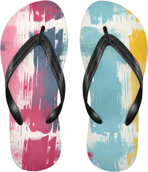 Rainbow Stripe Flip Flop Beach Summer Casual Sandal for Women & Men Shower Shoes XS