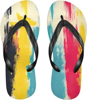 Rainbow Stripe Flip Flop Beach Summer Casual Sandal for Women & Men Shower Shoes XS