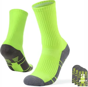 Rapoo Men's Moisture Wicking Outdoor Hiking Work Compression Cushion Crew Socks 3 Pack