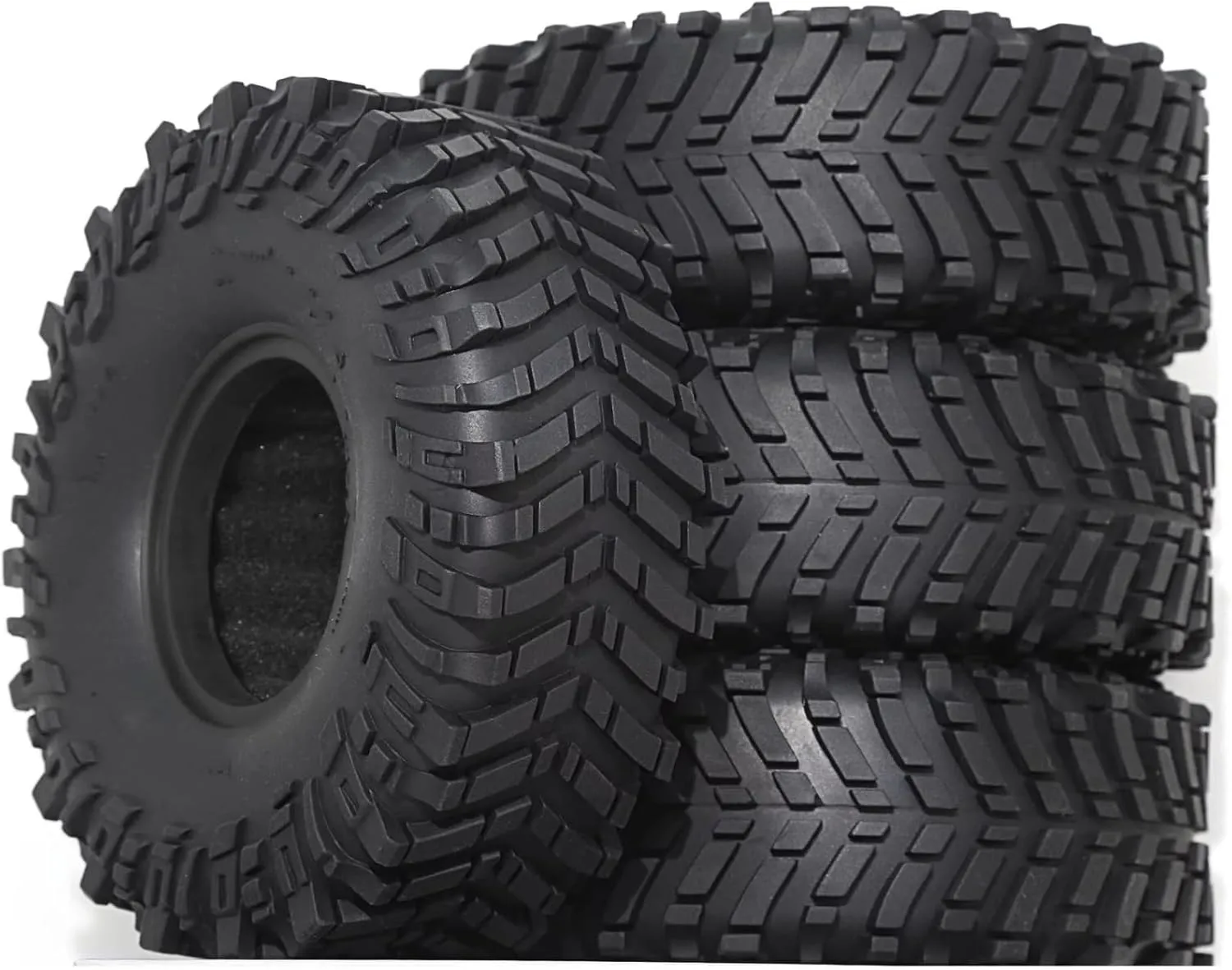 Rc Car Wheel Rim Tire Compatible with Axial for SCX10 II III 90046 for Traxxas for TRX4 D90 for Redcat 1/10 RC Crawler Car 120mm 1.9" Rubber Tire Wheel Tyre