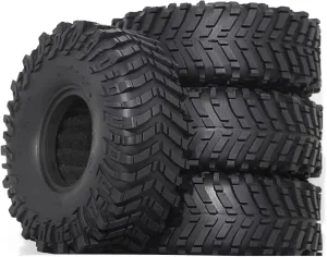 Rc Car Wheel Rim Tire Compatible with Axial for SCX10 II III 90046 for Traxxas for TRX4 D90 for Redcat 1/10 RC Crawler Car 120mm 1.9" Rubber Tire Wheel Tyre