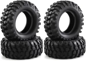 Rc Car Wheel Rim Tire Compatible with Traxxas for TRX4 D90 for Axial for SCX10 II III for Redcat for MST 1/10 RC Crawler Car 95mm 1.9" Rubber Tire Wheel Tyre