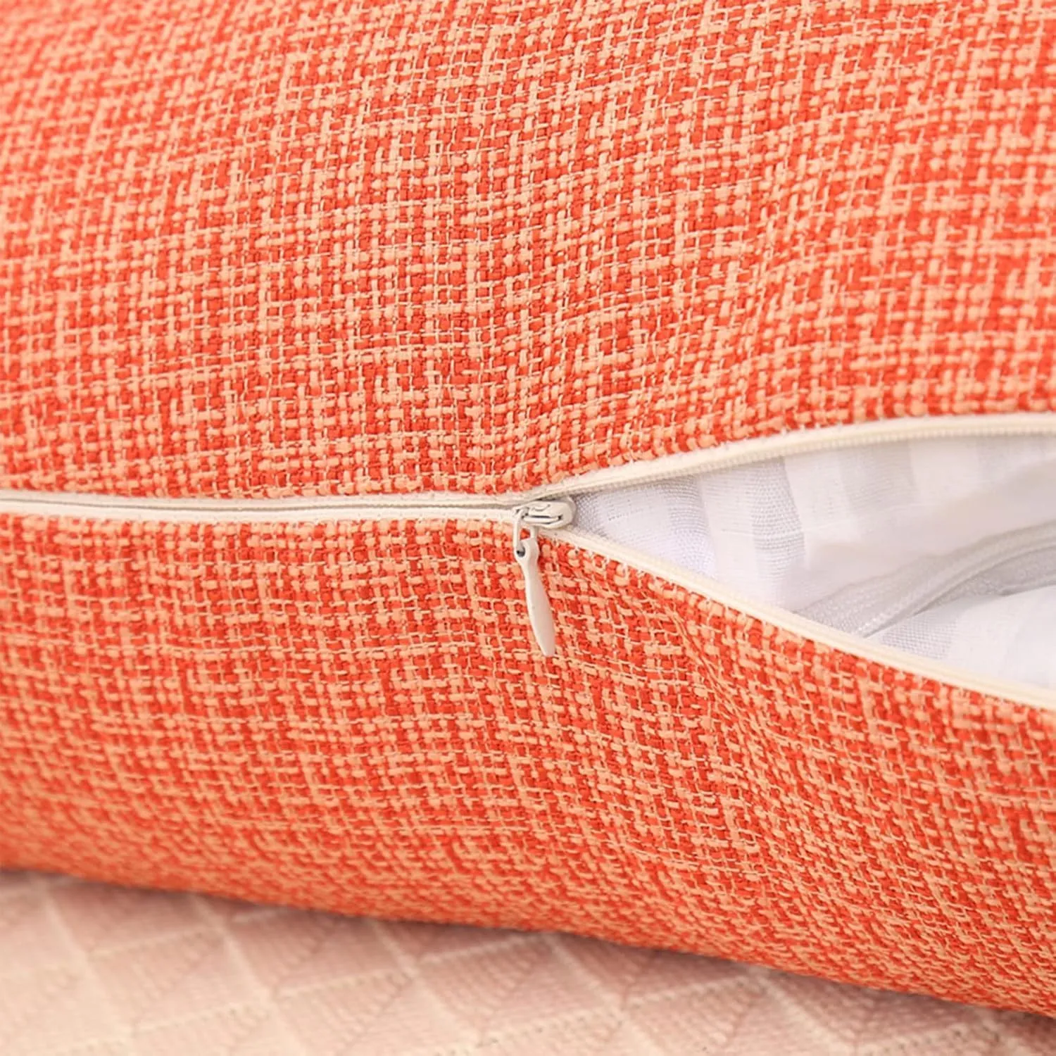 Reading Pillow, Lumbar Pillow, Backrest Lounge Cushion, Lumbar Husband Pillow with Arms for Bed, Removable Back Support, Head and Lumbar Support Pillow for Bed/Sofa/TV(Tangerine)