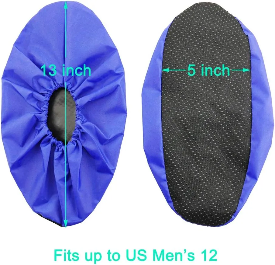 Reusable Boot & Shoe Covers Water Resistant Non Skid and Washable for Real Estate Contractors to Keep Floors Carpets Footwear and Rooms Clean - 5 Pairs (Large, Blue)