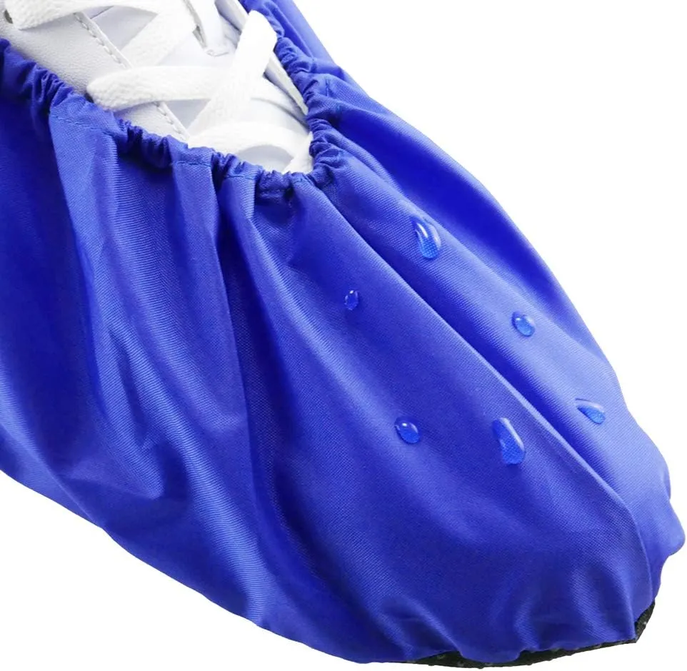 Reusable Boot & Shoe Covers Water Resistant Non Skid and Washable for Real Estate Contractors to Keep Floors Carpets Footwear and Rooms Clean - 5 Pairs (Large, Blue)