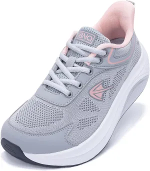 RomenSi Wide Toe Box Shoes Women Arch Support Walking Shoes Tennis Fashion Sneakers Orthotic Shoe for Plantar Fasciitis GreyPink US 9.5