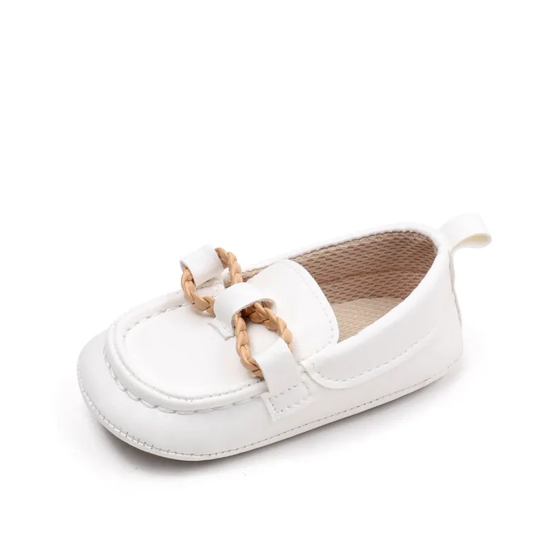 Rope Design Loafer Style Booties - White