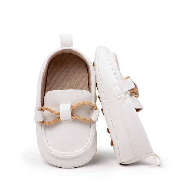 Rope Design Loafer Style Booties - White