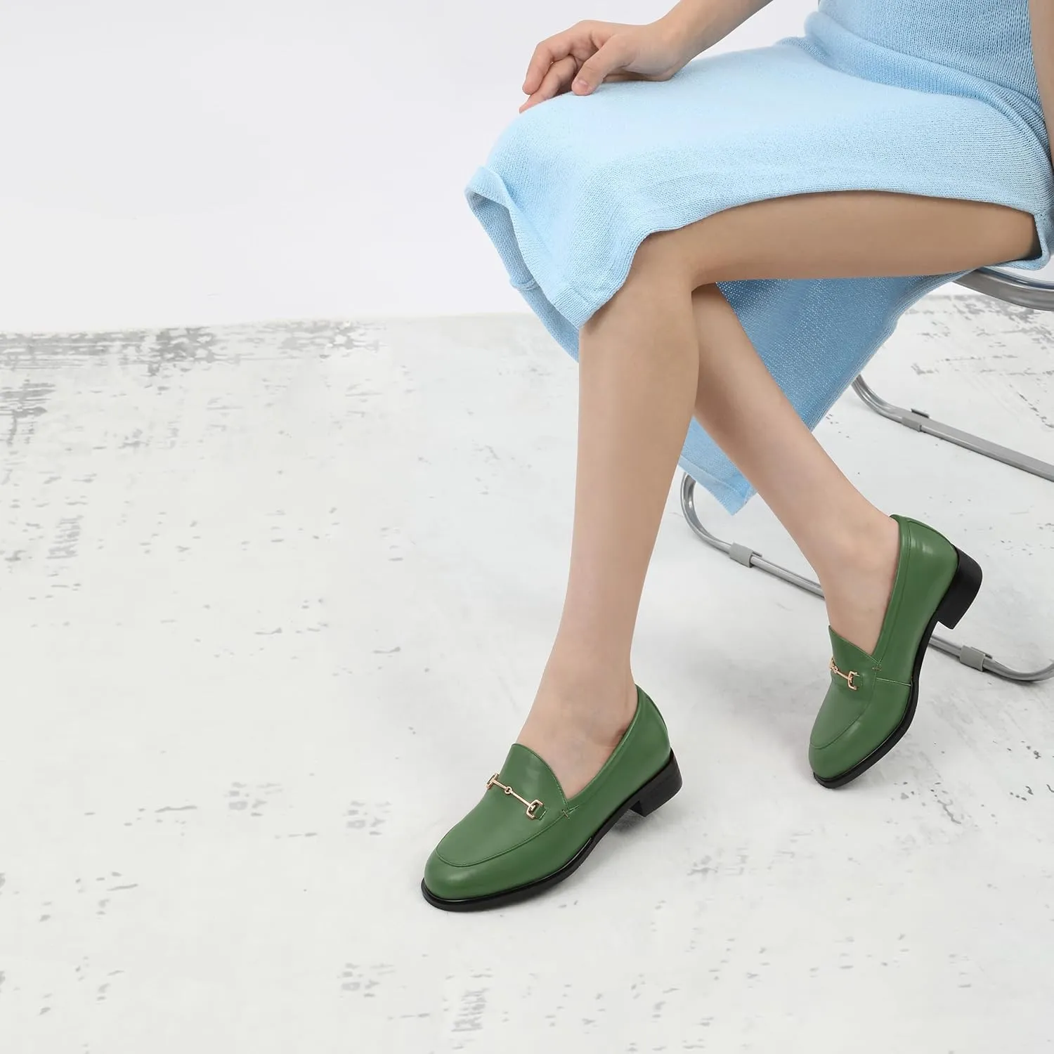 ROSERWISH Loafers for Women Flats Shoes Womens Penny Loafers Slip On Comfortable Office Work Flats Fashion Dress Shoes