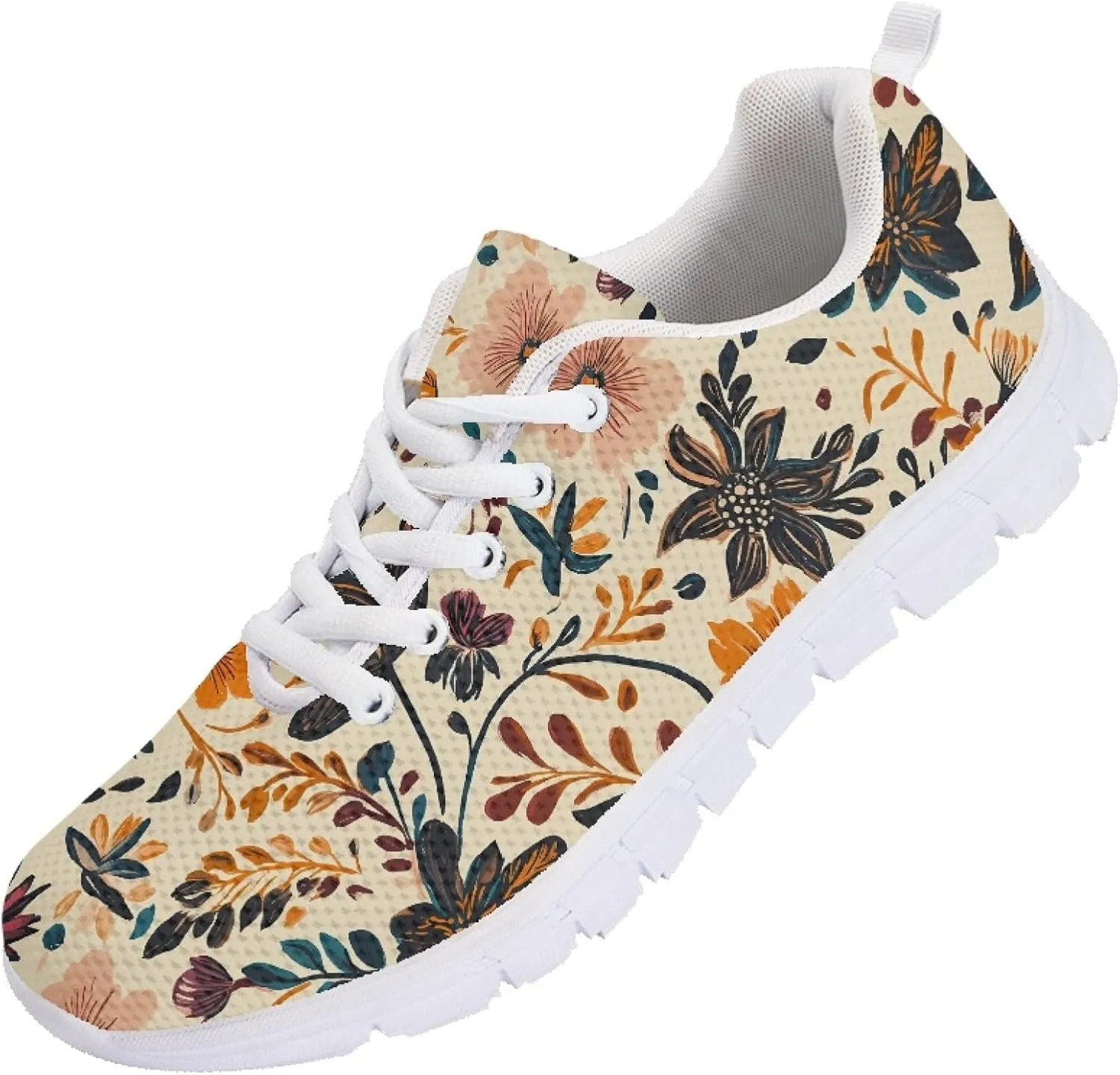 Running Shoes Trainer for Women Sports Causal Travel Sneaker Walking Low Heel Lace up Breathable Flexible Shoe