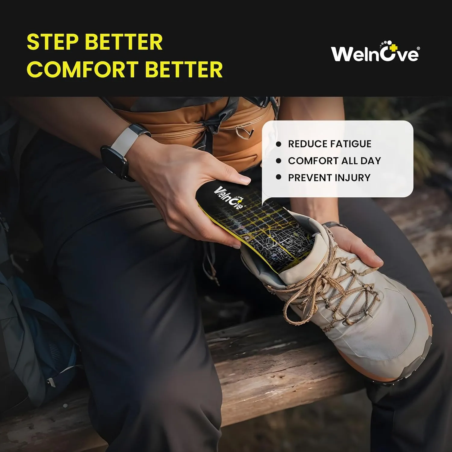 Running Sports Insoles Plantar Fasciitis - Welnove Athletic Inserts Arch Support for Flat Feet - Shock Absorption Insoles Foot Pain Fatigue Relief, Enhance Performance, Fit Most Shoes, Men Women (M)