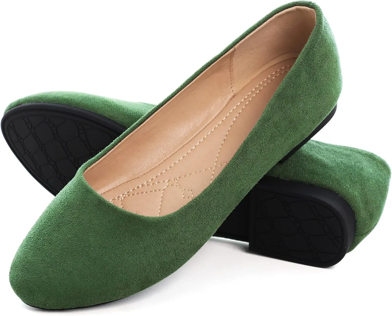 SAILING LU Pointy Toe Shoes Women Ballet Flats Comfort Solid Flat Shoes for Women Work Slip On Moccasins