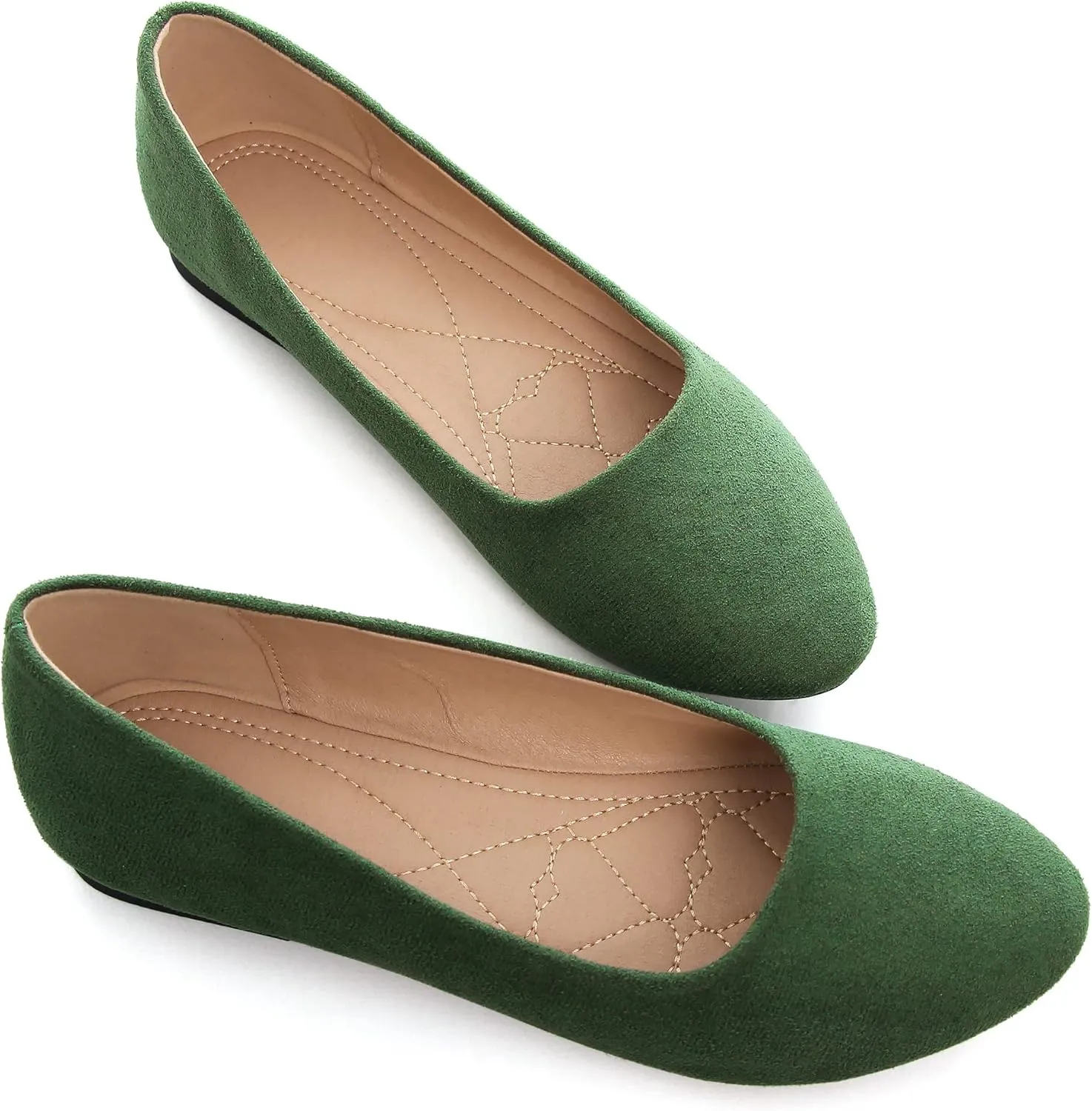 SAILING LU Pointy Toe Shoes Women Ballet Flats Comfort Solid Flat Shoes for Women Work Slip On Moccasins