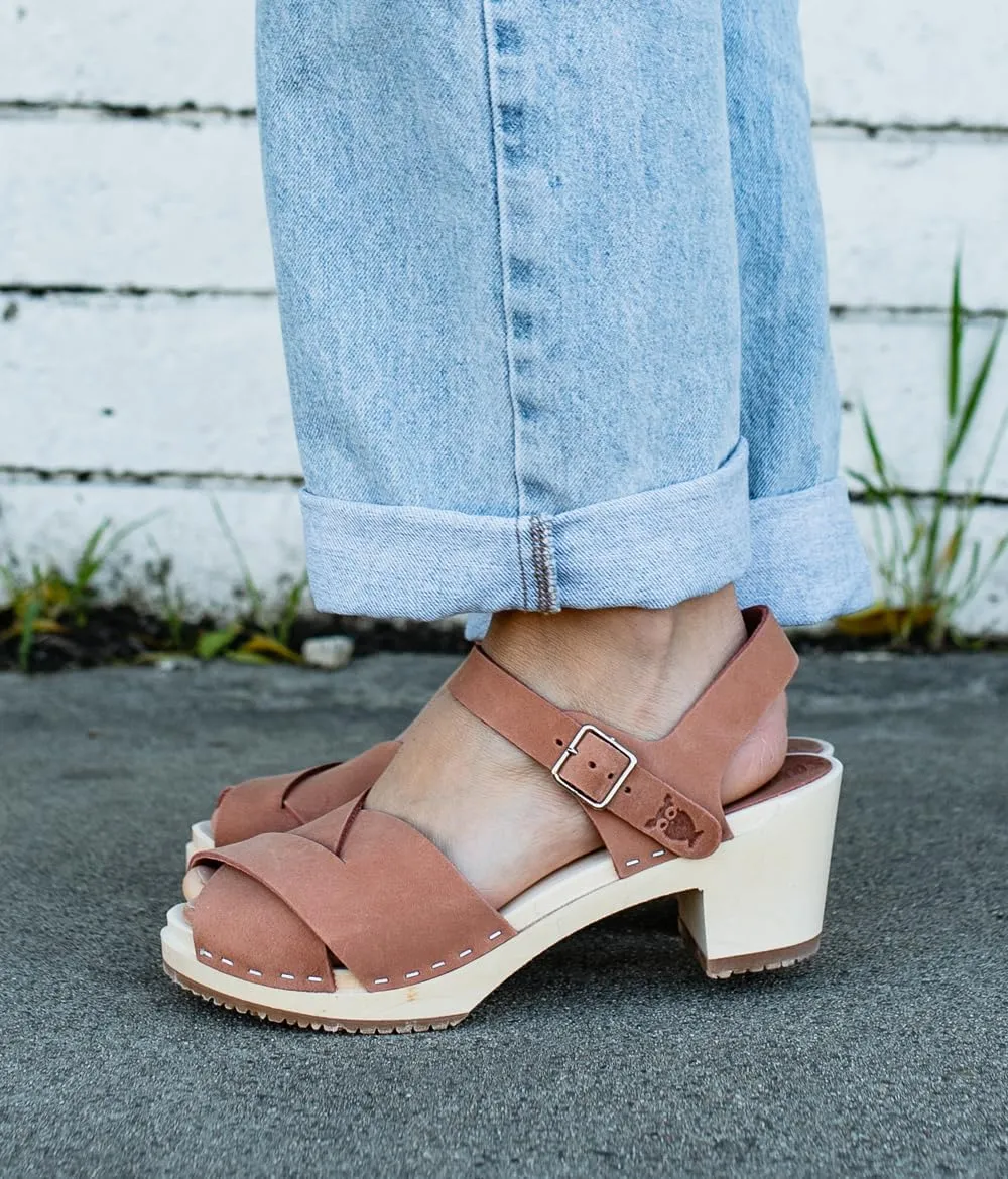 Sandgrens Handmade Swedish Wood Clogs for Women, High Heel Sandal | Monroe