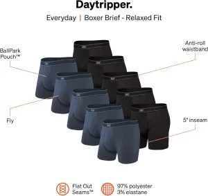 SAXX Underwear Co. Men's Underwear with Pouch Support Daytripper Boxer Brief Fly, 7 or 10 Pack