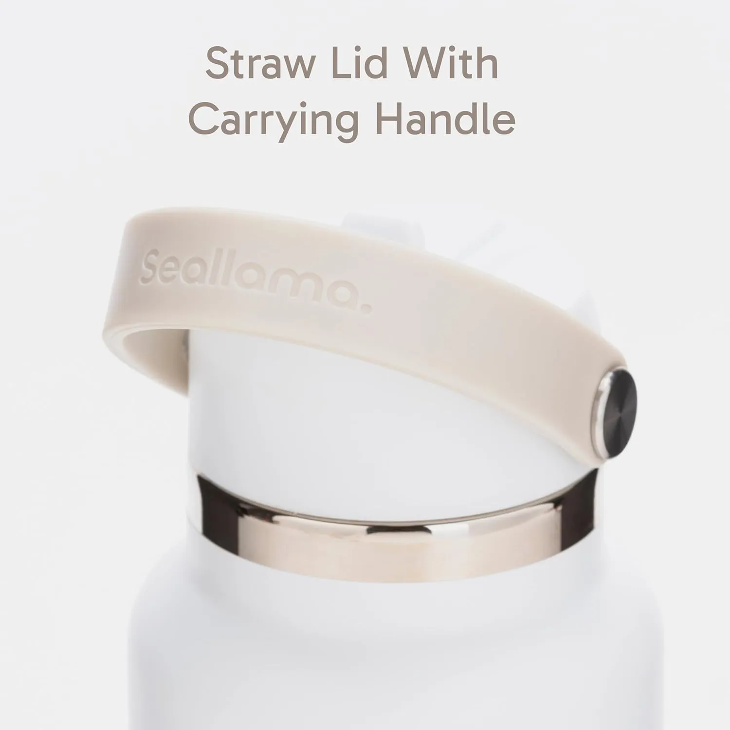 Seallama. Stainless Steel Wide Mouth Water Bottle - 2 Lids (Flex Straw Lid) and Double-Wall Vacuum Insulation - Leak Proof, BPA-Free, for Travel, Sports, School, and Car (Chalk, 40 oz)