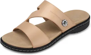 SHIBEVER Flat Sandals For Women Dressy: Comfortable Summer - Slip On Arch Support Flats Sandal