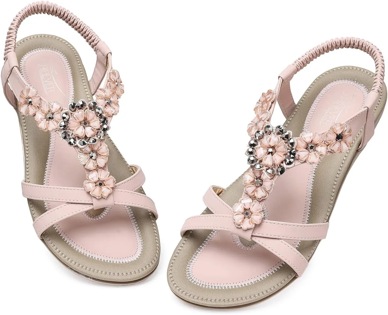SHIBEVER Flat Sandals for Women Dressy: Summer Comfortable Ankle Strap Womens Sandal