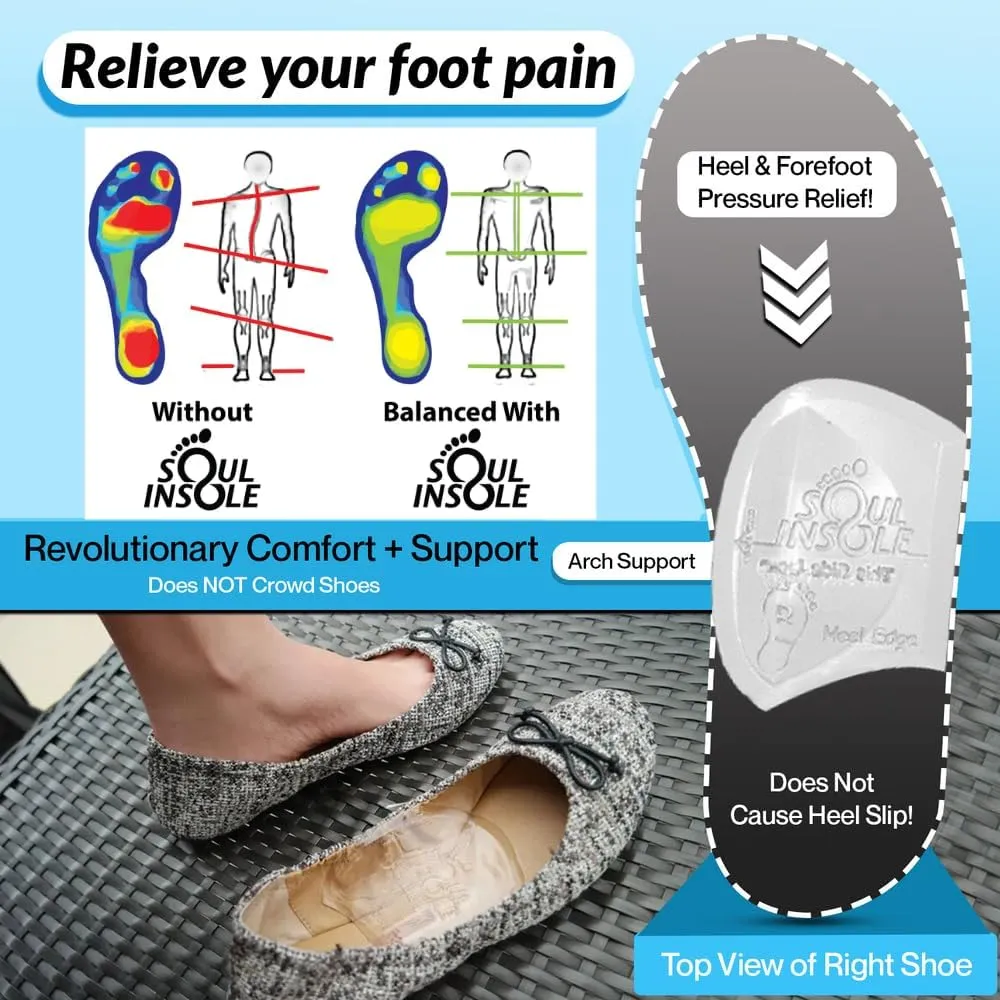 Shoe Bubble Orthotic Insole – Memory Gel Insoles for Plantar Fasciitis, Pronation, Heel Pain, Arch Supports, Midfoot Support (Transparent (Thicker Support), Medium)