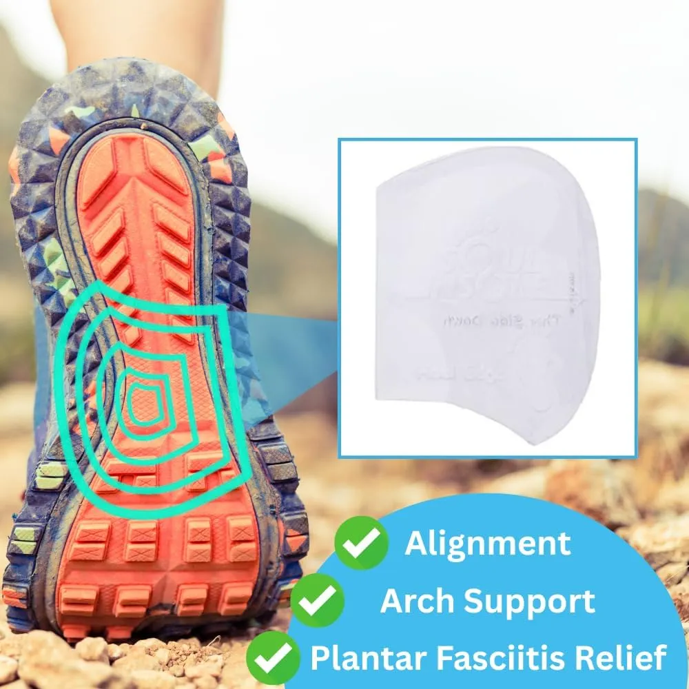 Shoe Bubble Orthotic Insole – Memory Gel Insoles for Plantar Fasciitis, Pronation, Heel Pain, Arch Supports, Midfoot Support (Transparent (Thicker Support), Medium)
