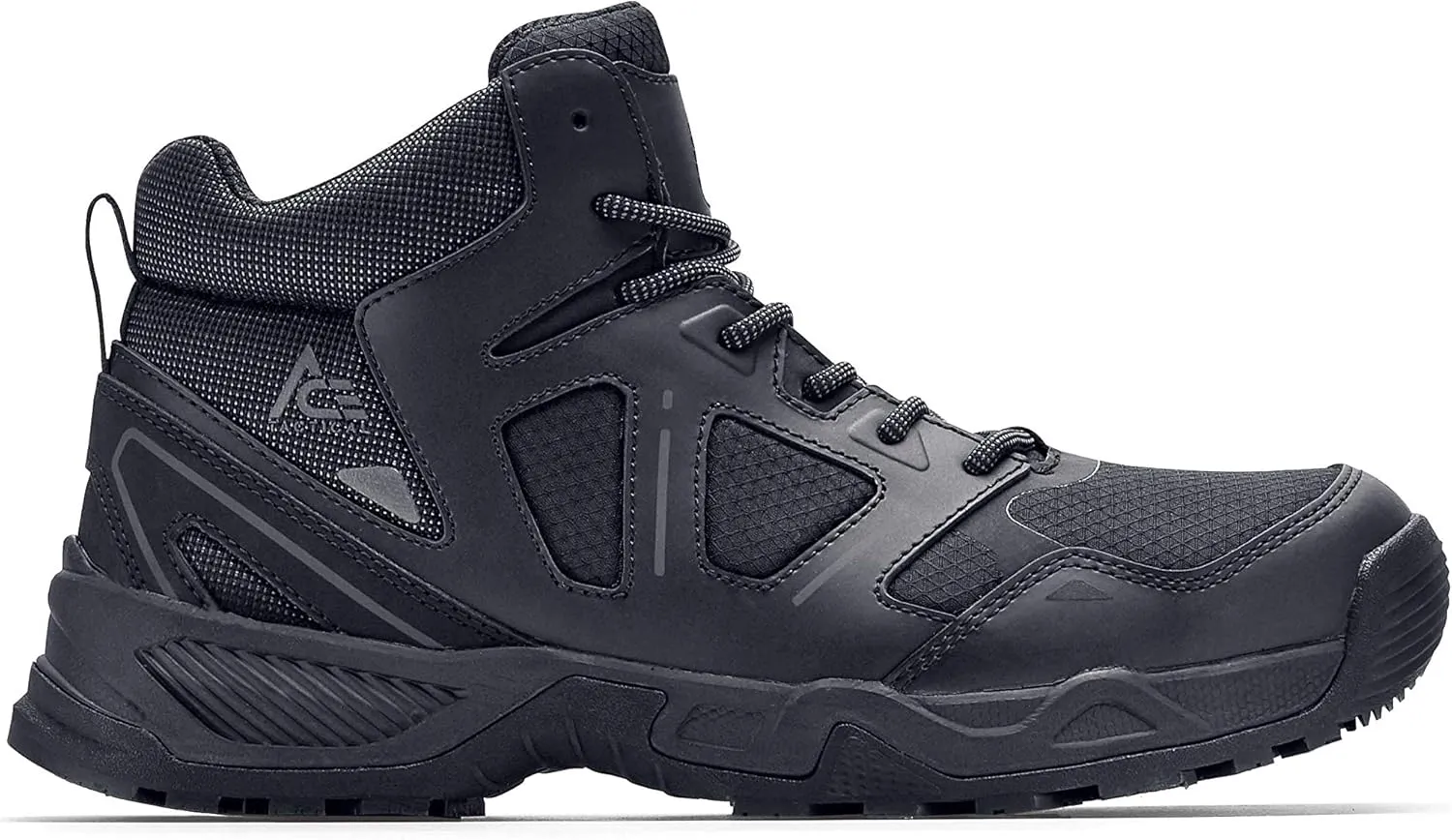 Shoes for Crews Defender Mid, Men's, Women's, Unisex Soft Toe (ST) and Nano Composite Toe (NCT) Work Shoes, Slip Resistant, Water Resistant, Black