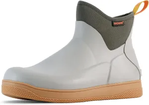 Showave Men's Deck Boots Waterproof Ankle Rain Boots Saltwater Fishing Booties Non-slip Outdoor Rubber Boots
