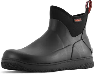 Showave Men's Deck Boots Waterproof Ankle Rain Boots Saltwater Fishing Booties Non-slip Outdoor Rubber Boots