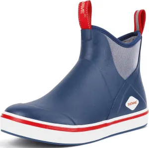 Showave Men's Deck Boots Waterproof Ankle Rubber Rain Boots Non-slip Boat Booties for Sailing Fishing and Outdoors