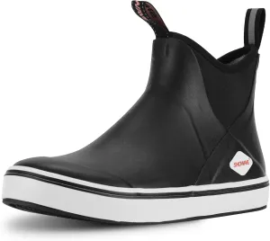 Showave Men's Deck Boots Waterproof Ankle Rubber Rain Boots Non-slip Boat Booties for Sailing Fishing and Outdoors