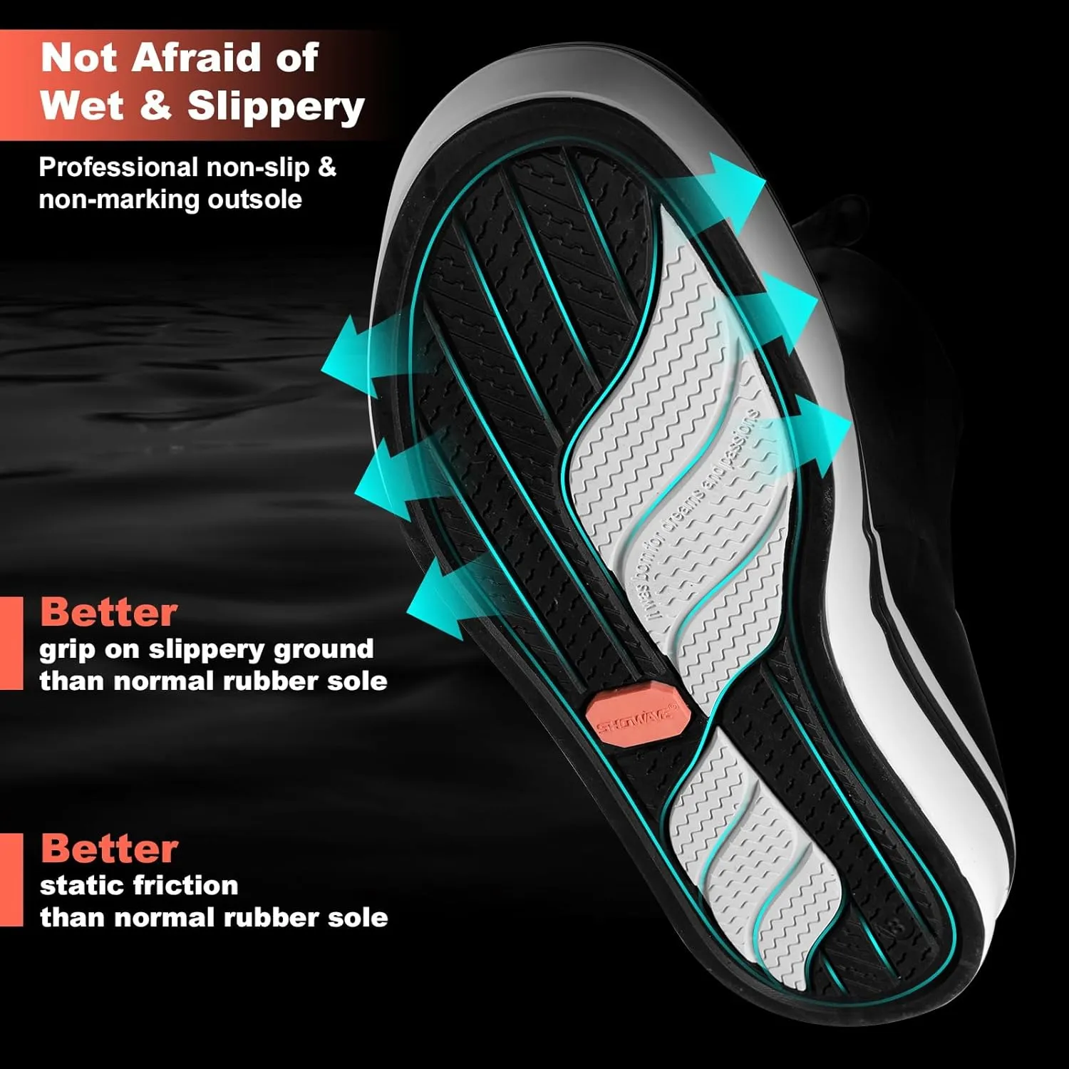 Showave Men's Deck Boots Waterproof Ankle Rubber Rain Boots Non-slip Boat Booties for Sailing Fishing and Outdoors