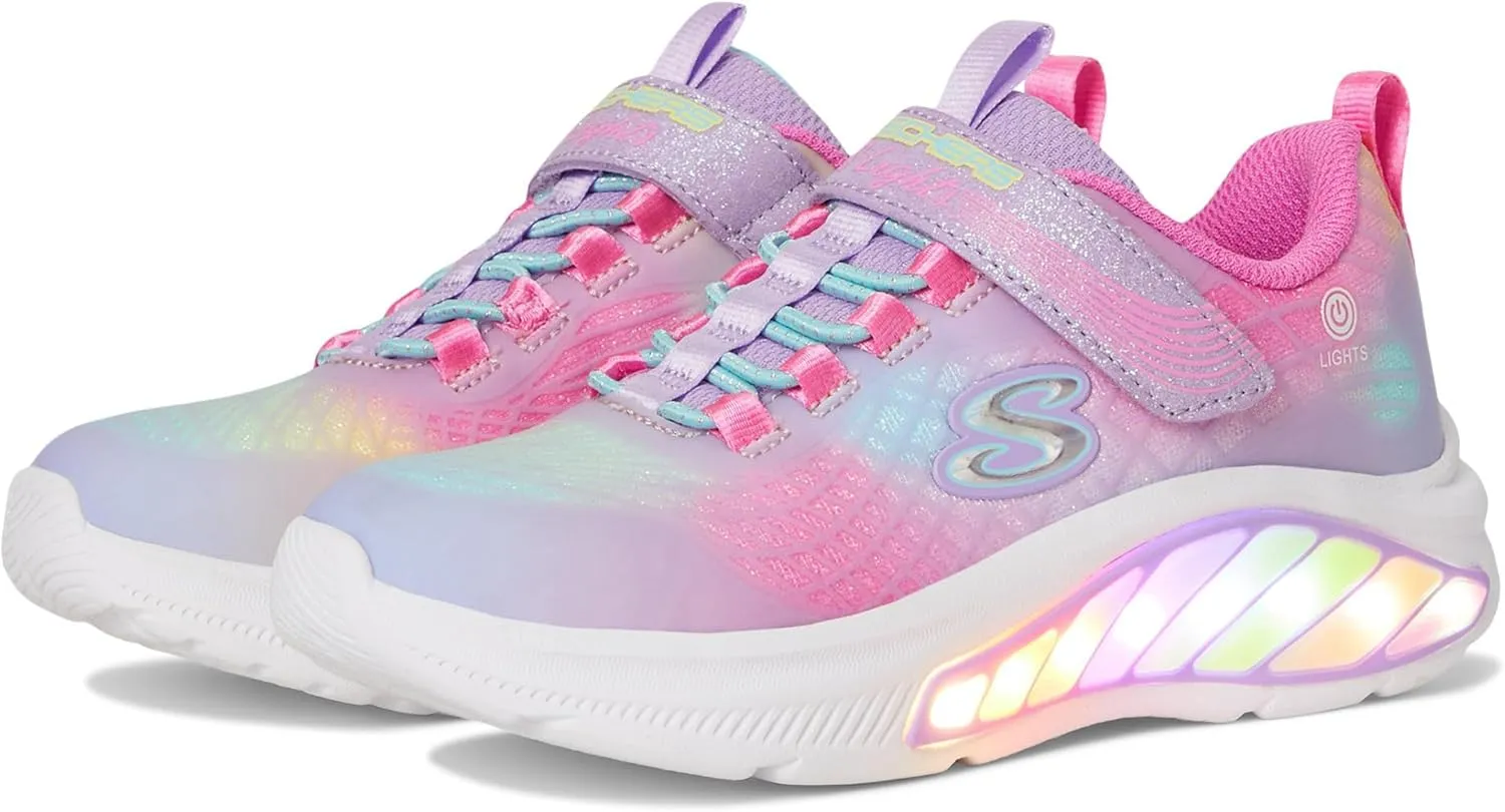 SKECHERS Girls Cruisers-Rainbow Reflectin Sneaker, Lavender/Multi, 13.5 Little Kid