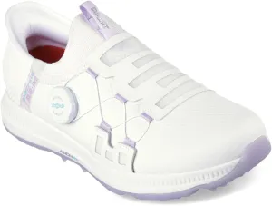 Skechers Women's Go Elite 5 Arch Fit Waterproof Slip in Golf Shoe Sneaker, White/Lavender, 7.5
