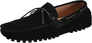 Slip-on Loafer for Men Flats Bow-Tie Suede Leather Dress Driving Moccasins Casual Boat Shoes