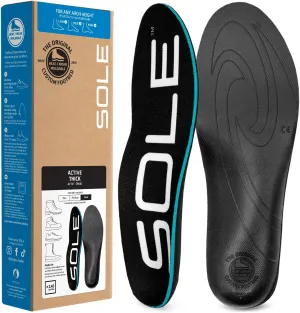 SOLE Active Thick Plantar Fasciitis Insoles, Men & Women - Arch Support Inserts for Foot Health and Heel Pain Relief, Orthotic Inserts - Multiple Sizes