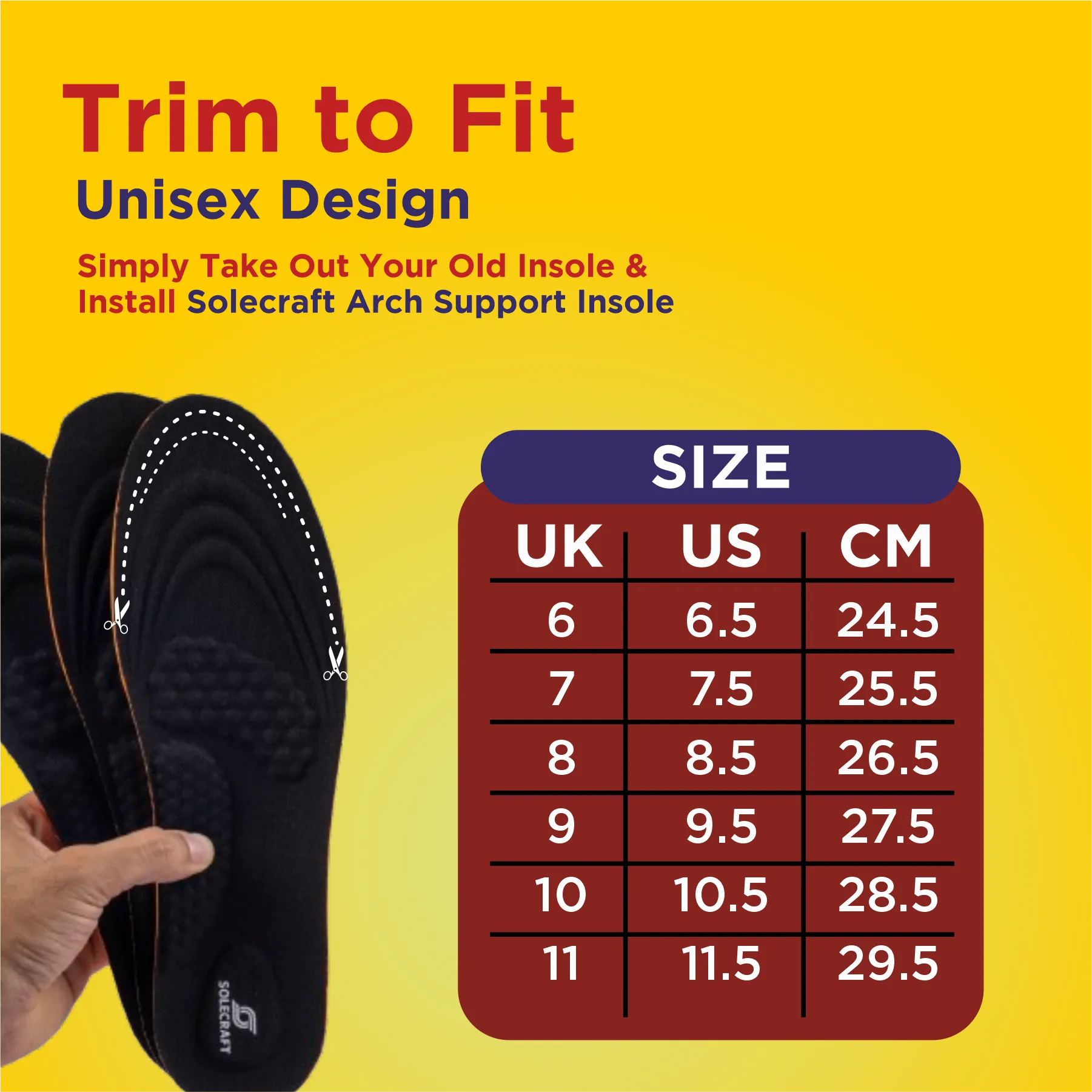 Solecraft Arch Support   Insole (Rigid support)