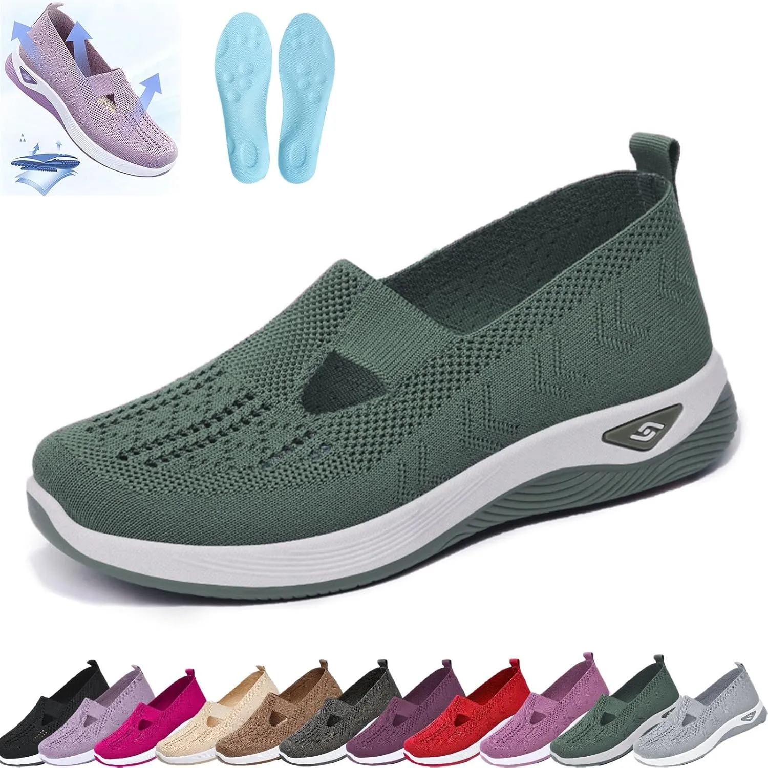 Stanceflex Shoes for Women, Orthowalkway Womens Shoes, Orthopedic Breathable Soft Sole Footwear Wide Width Slip on Shoes