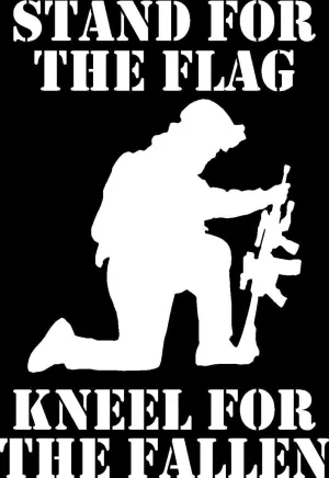 Sticker Stand for The Flag Kneel for The Fallen Decal for Car Truck Bumper Laptop Vinyl (Black)