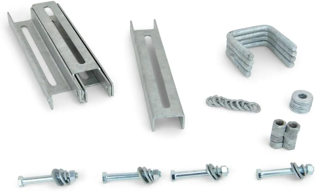 Sturdy Built (4) 12" Galvanized Vertical Bunk Bracket Kit for 2x3 Boat Trailer Cross Members