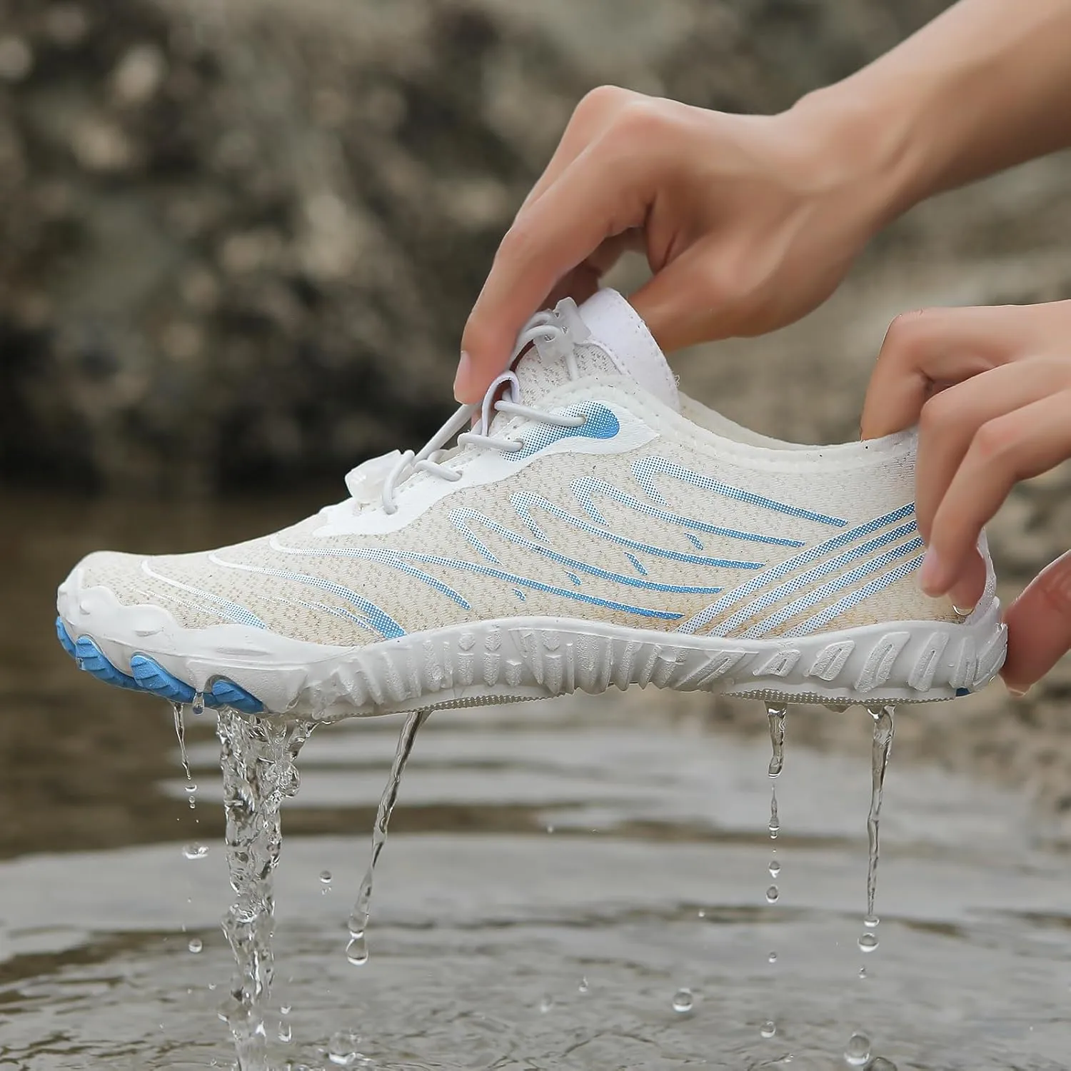 Summer Barefoot Shoes Women Comfortable Grounding Shoes with Copper Barefoot Shoe Quick Dry Breathable Non-Slip Athletic Footwear Soft Athletic Hiking Water Sports Sneaker