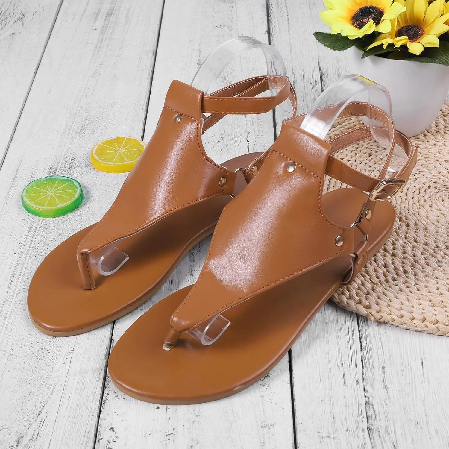 Summer Beach Sandals for Women 2025,Crystal Rhinestone Pearl Flat Sandals for Women Dressy Bling Sparkly Thong Sandals Comfortable T Strap Slip-On Shoes Casual Walking Sandals Strappy Sandals ﻿