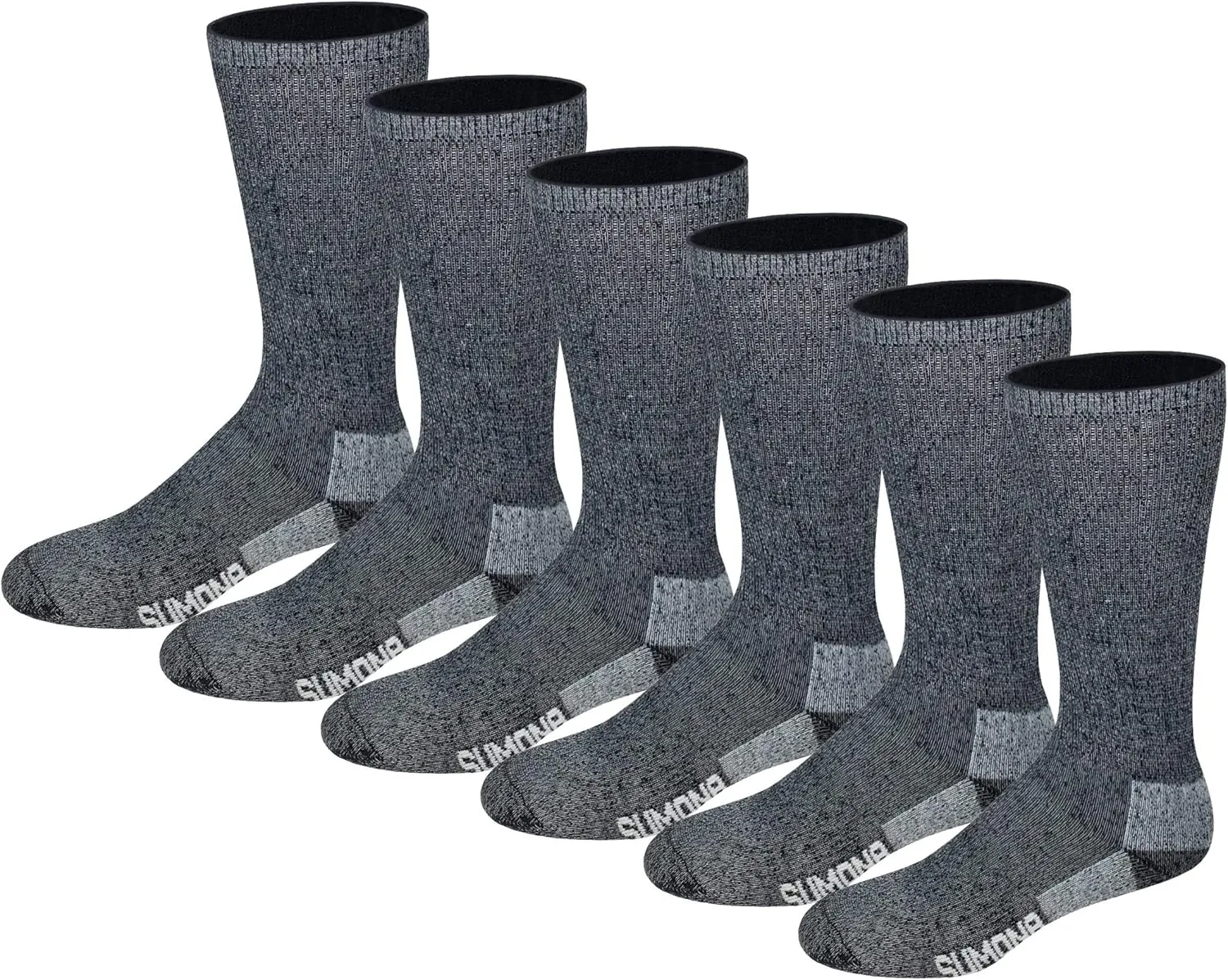 SUMONA 6 Pairs 75% Merino Wool Hiking Thermal Winter Boot Socks