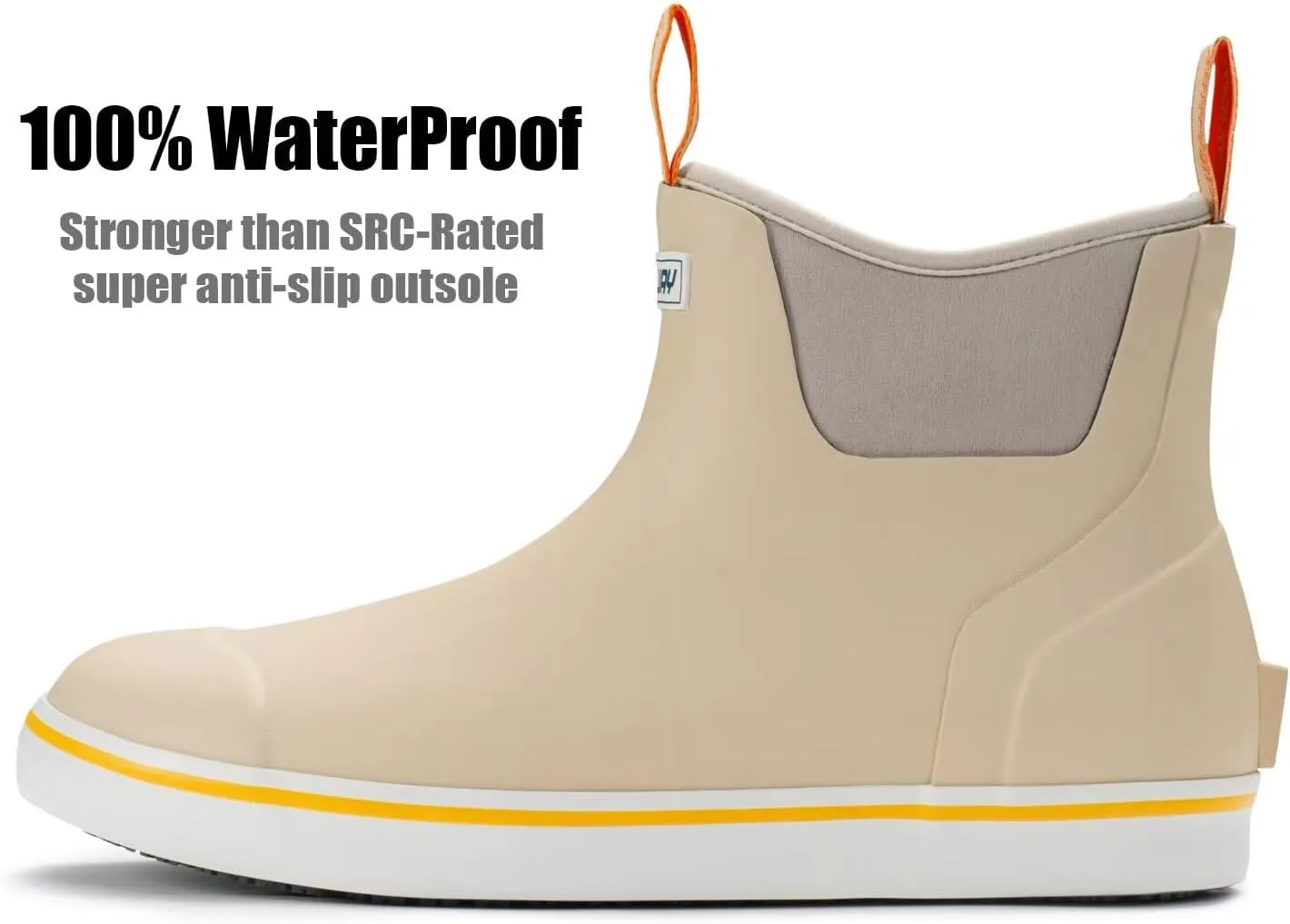 SUREWAY Men's Deck Boots Professional Non-Slip Fishing & Ankle Boating Boot Waterproof Rain Boots, Lightweight Neoprene Rubber Deck Boots
