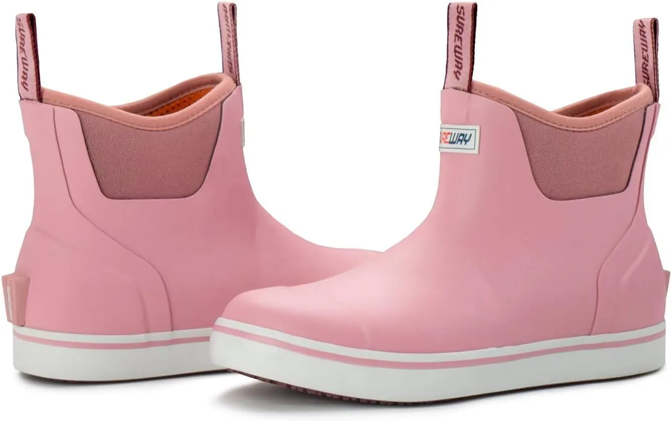 SUREWAY Women's Deck Boots Professional Non-Slip Fishing & Ankle Deck Boot Waterproof Rain Boots