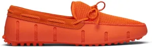 SWIMS Mens Loafers, Braided Lace Lux Driver Shoes for Men, Casual Beach Loafer, Comfortable Summer Shoe, Stylish Lightweight Walking Footwear, Quick Dry Eco Friendly (SWIMS Orange,7)