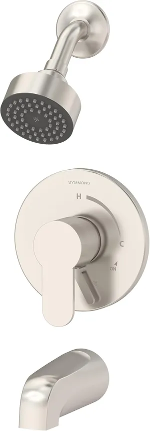Symmons S-6702-1.5-TRM-STN Identity Single Handle 1-Spray Tub and Shower Faucet Trim in Satin Nickel - 1.5 GPM (Valve Not Included)